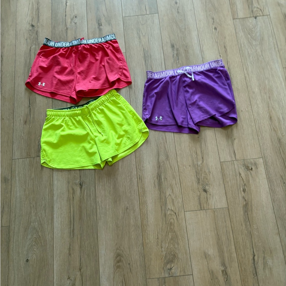 Under Armour Women's Shorts - Red, Purple, and Yellow